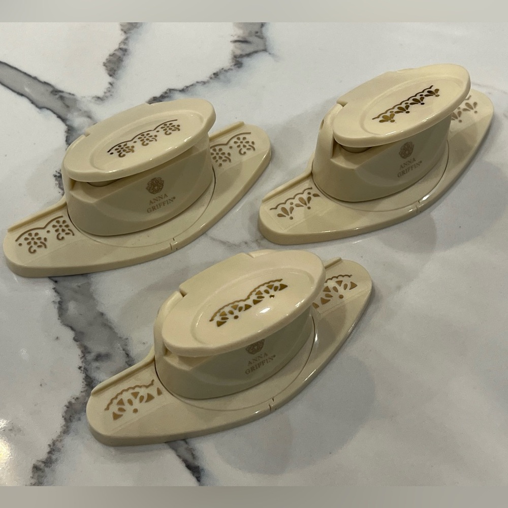 Lot of 3 Anna Griffin Paper Punch Decorative Edge Paper Punches